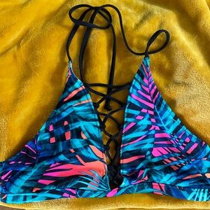 PINK high neck bikini top